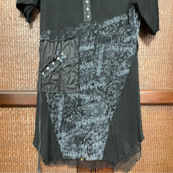Hendi Plus Retro Patchwork Mixed Media Mini Y2K Dress‎ Size M - Picture 3 of 10
